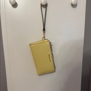 Michael Kors Yellow Clutch Wristlet